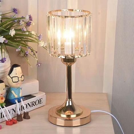 Lampe de Bureau et Chevet en Verre Cristal - Rétro, Élégante et Décorative - E27(ampoule non incluse) (1/5)