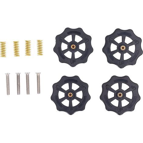Kit de 4 écrous de nivellement à torsion à la main Écrou de nivellement de lit chauffant Ensemble de vis à ressort pour lit chaud pour imprimante 3D Anet A8, ET4PRO, ET5, CR Ender 3 (1/5)
