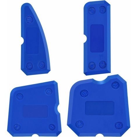 4 Pièces Ensemble d'Outils de Calfeutrage en Silicone Kit Lisseurs de Joints pour Coulis d'Étanchéité Silicone Finition de Cachetage(Bleu)