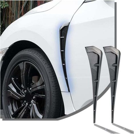 2 adesivi decorativi per parafanghi auto, prese d'aria laterali per parafanghi auto, spoiler in fibra di carbonio, finiture universali per esterni di veicoli (fibra di carbonio) - Crezuo