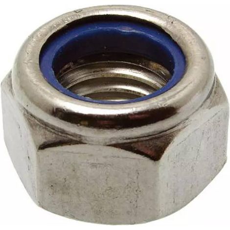 200 Ecrous Hexagonaux Indésserrables avec Bague Nylon M6 mm - DIN 985 - Inox A2 - D-Work