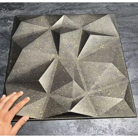 Panneaux muraux décoratifs 50x50 cm, lot de 8, anthracite