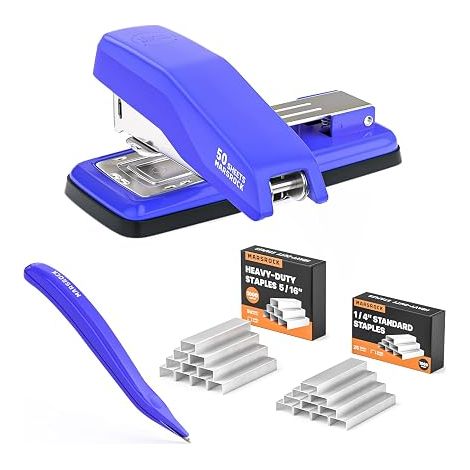 Agrafeuse Agrafeuse Rotative Bureau Maison Salle de Classe Reliure Livres bleu (1/5)