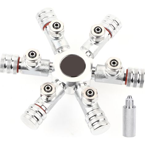 Distributeur multi-voies, régulateur d'aquarium, Valve de séparation de CO2, réservoir de poissons (6 voies) (1/5)