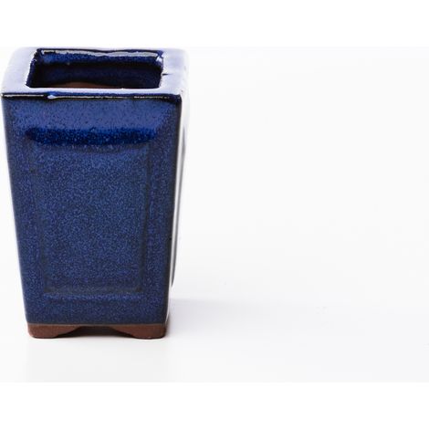 Vaso bonsai quadrato 6 cm smaltato blu (1/2)