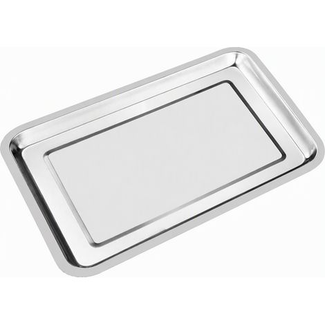 Plateau en inox 410 magnétique, 8 mm, 40 x 30 x 4,8 cm