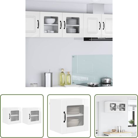 vidaXL Meuble de cuisine - Armoire de cuisine 2 pcs Blanc brillant 40 x 31 x 40 cm (1/5)