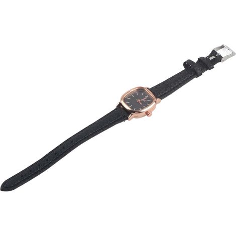 Reloj analógico de cuarzo para mujer, correa de poliuretano, caja de aleación, reloj de pulsera para diversas ocasiones.