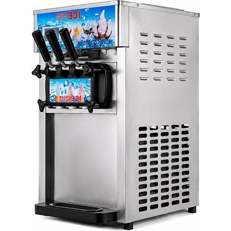 Machine à glace italienne professionnelle 1200W 16-18L/h – 3 parfums, double cuve 3L, 4 buses, R290, panneau intelligent (1/5)