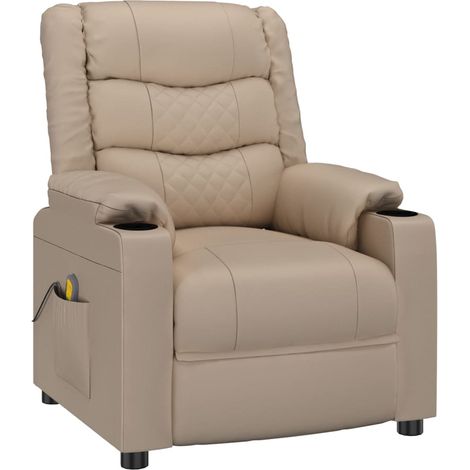 Recliner Chair Cappuccino Faux Leather vidaXL (1/5)