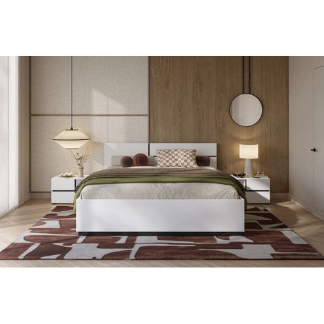 Chambre complète CROSS blanche 160x200 cm - sans armoire