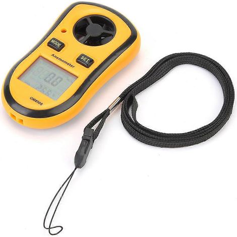 Anémomètre numérique pour l'analyse météorologique extérieure, anémomètre portable avec rétroéclairage LCD, capable de mesurer la vitesse du flux d'air et la température. (1/5)