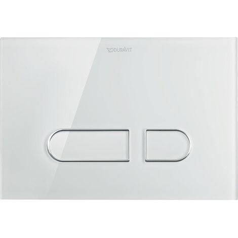 Plaque de déclenchement DURASYSTEM A1 229.8x157mm pour WC, verre blanc DURAVIT