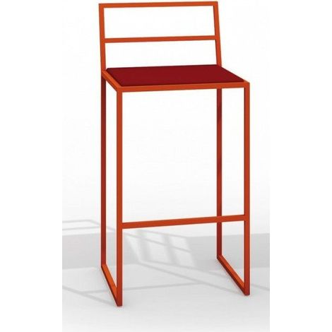 Tabouret de bar en métal et tissu rouge Lelo (1/3)