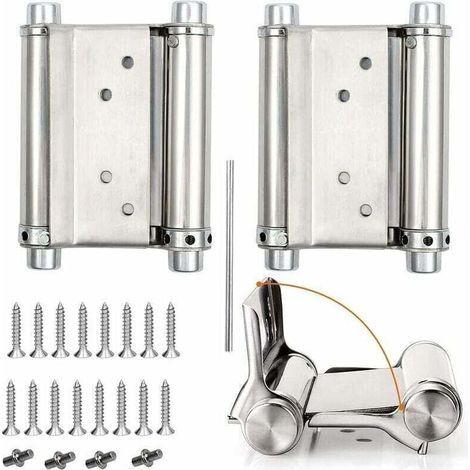 2Pcs Charnières de Porte de Saloon Gond Porte Battante , XU,Charnière à Ressort apacité de Charge Jusqu'à 15 Kg 76mm 3inch - KZQ (1/4)