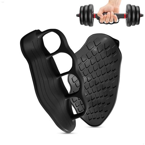 Gant Musculation Homme Femme,1 Paire Silicone Gants Musculation Hommes Femme,Portable Protege Main Musculation pour Haltérophilie/Fitness/Haltères,Antidérapant,Protection de la Paume,Noir (1/5)