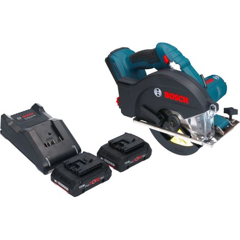 Bosch GKM 18V-50 Professional Scie circulaire portative sans fil pour le métal 18 V 136 mm Brushless + 2x batterie ProCORE 4,0 Ah + chargeur