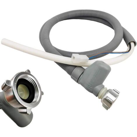 Tuyau d'entrée de sécurité, tuyau universel de remplacement du connecteur Aquastop 3/4 po pour Ariston Bosch Hotpoint LG Siemens Whirlpool C00372679 668113 299756 Machine à laver et lave-vaisselle 2M (1/5)