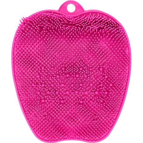 Patin antidérapant pour douche, brosse à pieds à ventouses, massant et lavant, soulage la fatigue, idéal pour femmes enceintes et personnes âgées, rose (1/5)