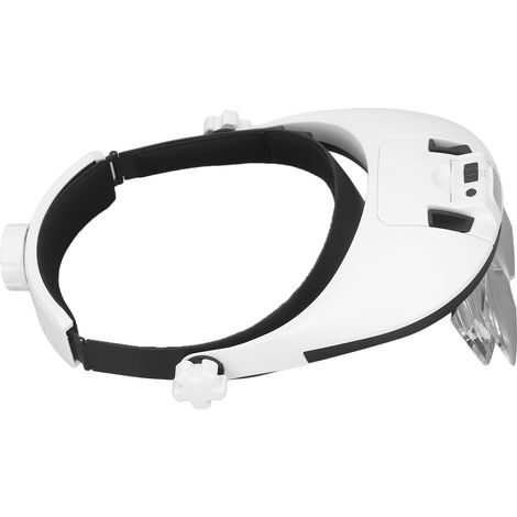 Wiederaufladbare Vergrößerungsbrille mit LED, 5 Ersatzlinsen, zum Lesen und Reparieren, Frontvisier (1/5)