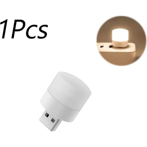 1 pièce veilleuse LED blanche chaude, USB intégré, protection des yeux, lampe de lecture pour ordinateur, bureau et chambre