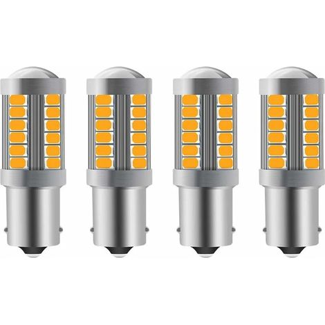 Ampoule Led - 1156 BA15S P21W - 6000K - 33 SMD 5630 - 12 V à 30 V - Pour Clignotants Avant Arrière - 4 Pièces