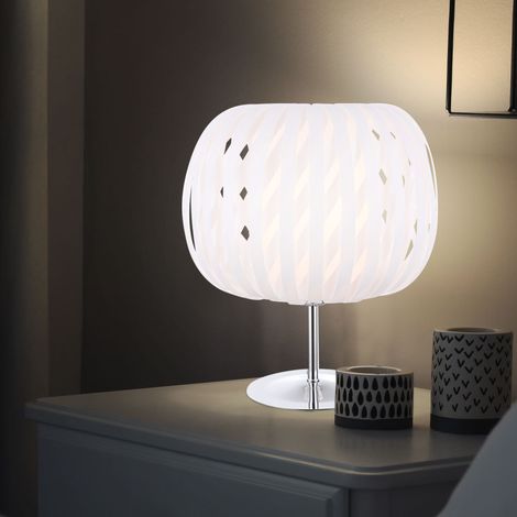 Lampada da tavolo, soggiorno, camera da letto, illuminazione, lampada da lettura, bianca come set, comprese le lampadine a LED