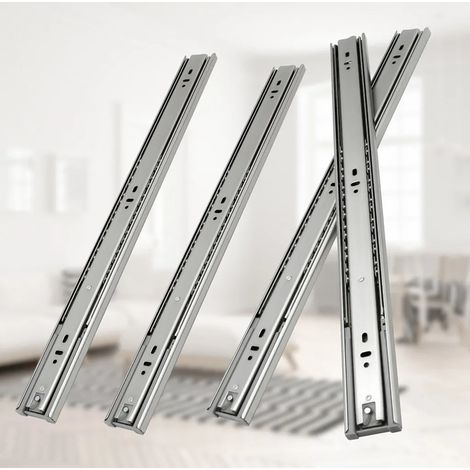 Coulisses à billes à décalage, à fermeture automatique, extension totale de 45 mm, 450 mm, lot de 4 (1/5)