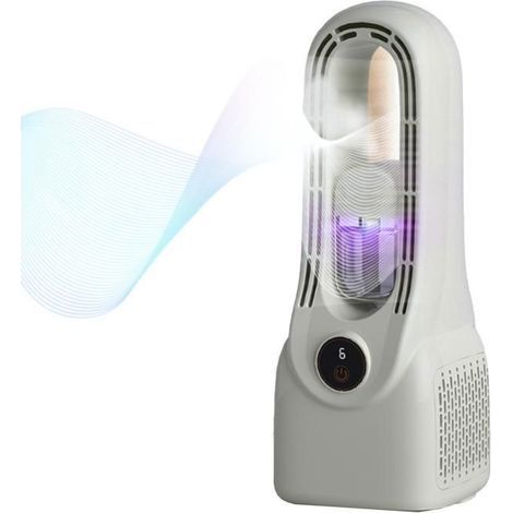 1 Rafraîchisseur d'air mobile, ventilateur sans pales 6 vitesses, humidificateur 150 ml, usage bureau/chambre (1/4)