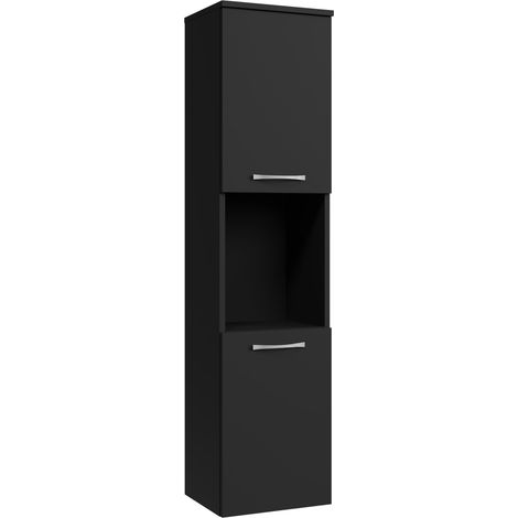 Mobiletto da bagno Montreal 30 x 30 x 131 cm Nero Opaco - Mobiletto armadietto
