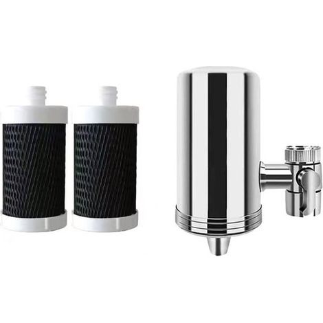Filtre à eau - Filtre à eau pour robinet - Filtre pour robinet - Dispositif de purification d'eau - Adoucisseur d'eau - Détartrant d'eau - Filtre pour robinet - Filtre à eau - Acier inoxydable 304 - A (1/3)
