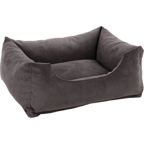 Lit pour Chien et Chat Celeste Gris Foncé - Coussin Panier 65x50x20cm - Lavable, Fond Anti-dérapant, Housse Amovible - Lieu de Couchage Doux et Confortable (1/5)