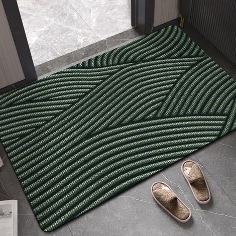 Paillasson extérieur antidérapant 40x60cm – Absorption d'eau et saleté – Lavable – Pour entrée, salon, cuisine (1/5)