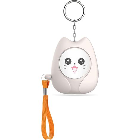 Sirène de sécurité personnelle, sirène de poche portable 130 dB avec lampe de poche LED pour enfants et personnes âgées (beige) (1/5)