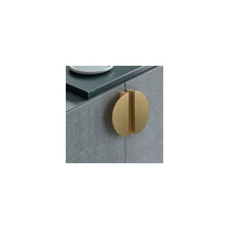 Ensemble de 2 poignées de tiroir demi-lune en laiton doré, pour portes de cuisine, chambre ou armoire. Poignées de tiroir en aluminium, couleur soleil. (1/5)
