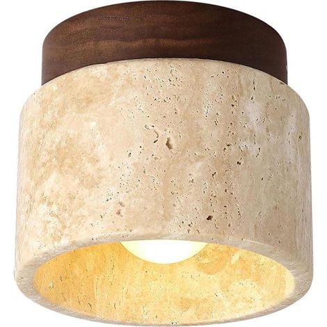 Plafonnier semi-encastré marbre naturel style ferme vintage luminaire plafond cuisine couloir porche escalier décoration intérieure élégante (1/5)