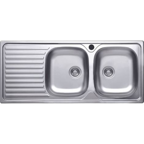 Spüle 116x50 SA138 2 Becken und Abtropffläche links