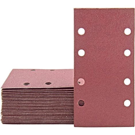 30er Quadrat Schleifblätter 83 x 185 mm 8-Loch Klettverschluss Körnung 120, ideal Schleifen Polieren Entrosten