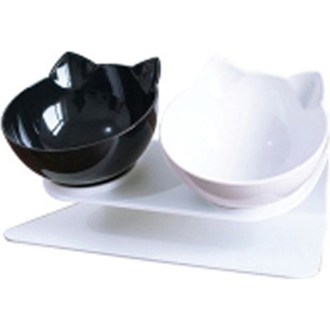 Gamelle anti-vomissements pour chat avec support, adaptée aux chats d'intérieur et aux chiots. (1/5)
