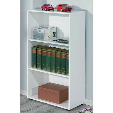 Etagère 3 Niveaux en melamine Blanc, Dim : L60 x P30 x H110 cm -PEGANE-