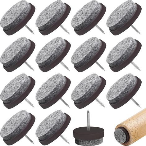 16 Pièces Patins en Feutre pour Meubles, 20mm Patins pour Chaises, Ldéale du Pied de Chaise, Tampon Chaise, Patin Glisseurs Chaise a Clouer (1/5)