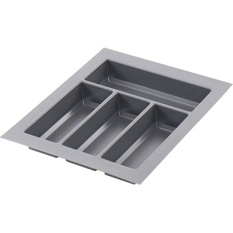 Agoform Besteckeinsatz Classico kürzbar 440x340x50,5mm, Kunststoff schiefergrau