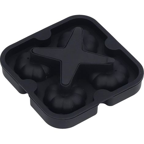 Food-grade silicone pumpkin ice pop mold, 4 compartments, easy release, for whiskey, with free design, for Halloween, cocktails, coffee, etc. (1/5)