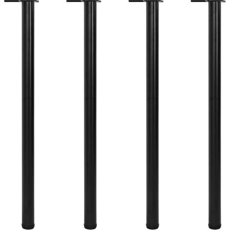 Pieds de table réglables en hauteur, noirs, 1100 mm