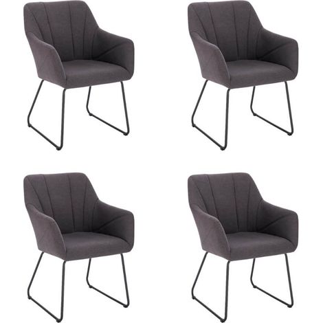 Home Deluxe - Silla de comedor con reposabrazos de tela PAKU  U.E.: 4