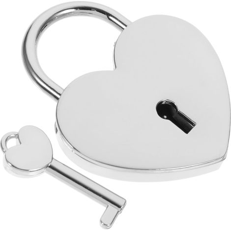 Cadenas en forme de cœur avec clé, petit cadenas pour bagages, boîte à bijoux, sac à dos, agenda, voyage (1/5)