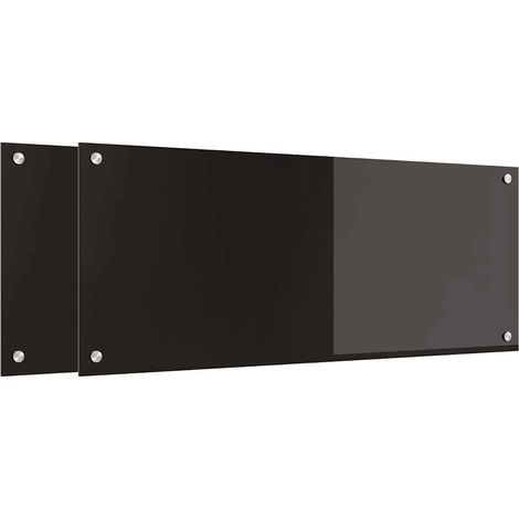 Salpicadero de cocina 2 pcs Negro 100 x 40 cm vidrio templado vidaXL