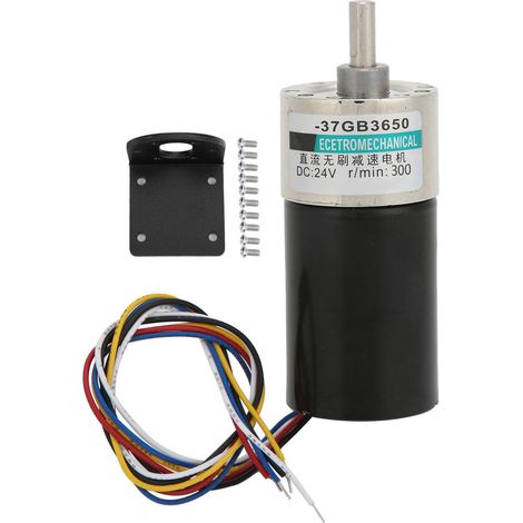 Brushless Motor Mini Speed Reducer with Bracket DC24V for CNC Machine Tool XD-37GB3650300rpm/min (1/5)