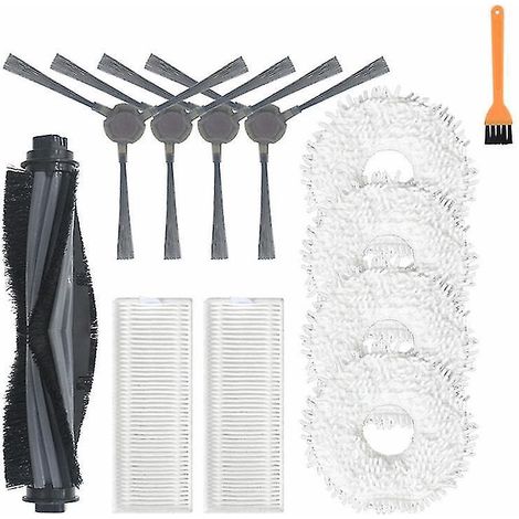 Lot de 12 brosses latérales principales, lingettes et filtres HEPA pour aspirateur Ecovacs Deebot N9 (1/4)