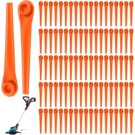 Packung mit 100 Ersatzklingen aus Kunststoff für Gardena Rasentrimmer (Modelle 9823, 9825, 9820, 9821) (1/5)